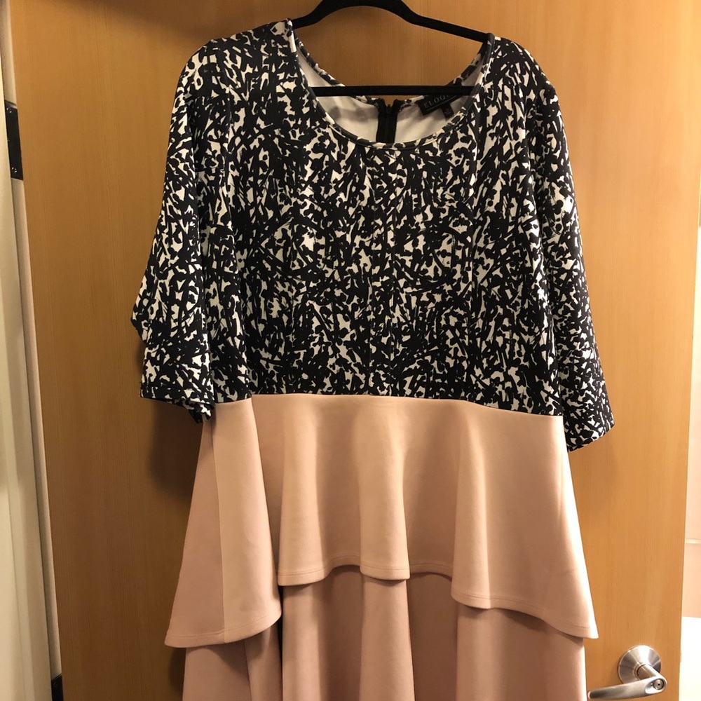 Eloquii color block tier midi dress